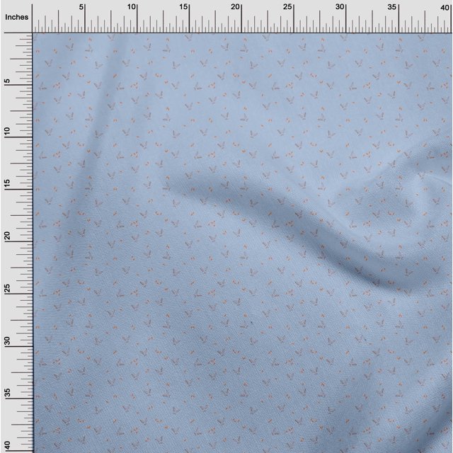 oneOone Georgette Viscose Fabric Carrot & Rabbit Face Animal Printed Fabric 1 Yard 42 Inch Wide