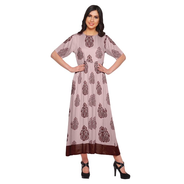 Moomaya Kurti Longue Imprimée Tenue d'Été Tunique Ligne A pour Femmes
