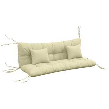 Outsunny Chair Cushions with Back, Pillows, Ties, WITHOUT SWING, Cream