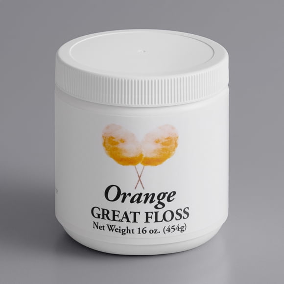 Great Western Great Floss 1 lb. Container Orange Cotton Candy Concentrate Sugar - 12/Case