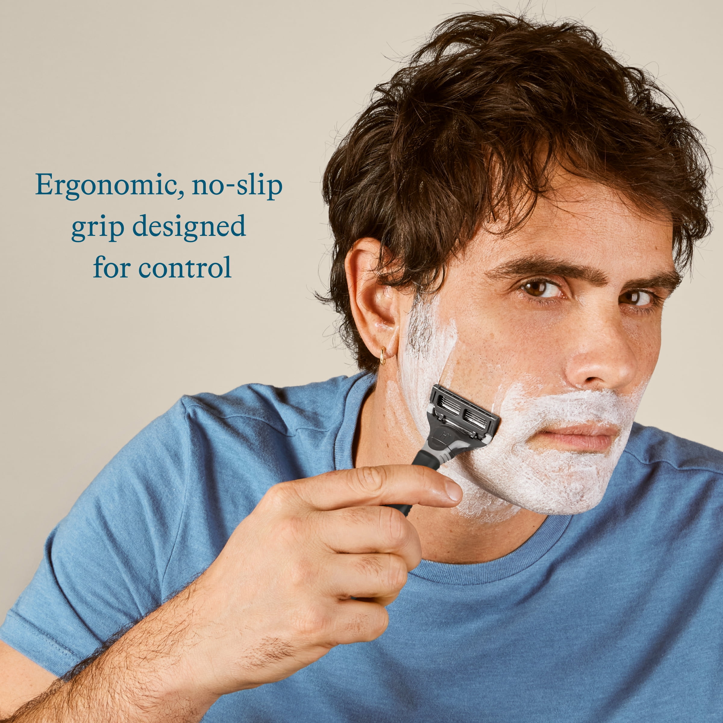 Harry's Shaving Razor for Men with 2 Razor Blade Refill Cartridges, Charcoal Grey