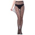 thumbnail image 1 of Penkiiy Bas Résille pour Femmes Pantalons pour Femmes Leggings Aguichant en Maille Transparente Grande Taille Bas Résille Résille Collants Bruns, 1 of 3
