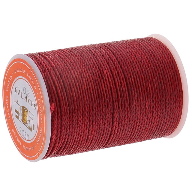1 Bobine 60 Yards Fil à Coudre en Cuir Rond ed Cordon 0,8 mm Bricolage Couture à la Main Rouge Foncé