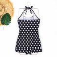thumbnail image 2 of UPPADA One Piece Femmes Robe de Maillot de Bain Dos Nu Portefeuille Maillot de Bain Froncé Rétro Robe de Bain Maillot de Bain Col en V Jupe Ligne A Croisé Maillots de Bain Modestes Liquidation Noir,P, 2 of 4
