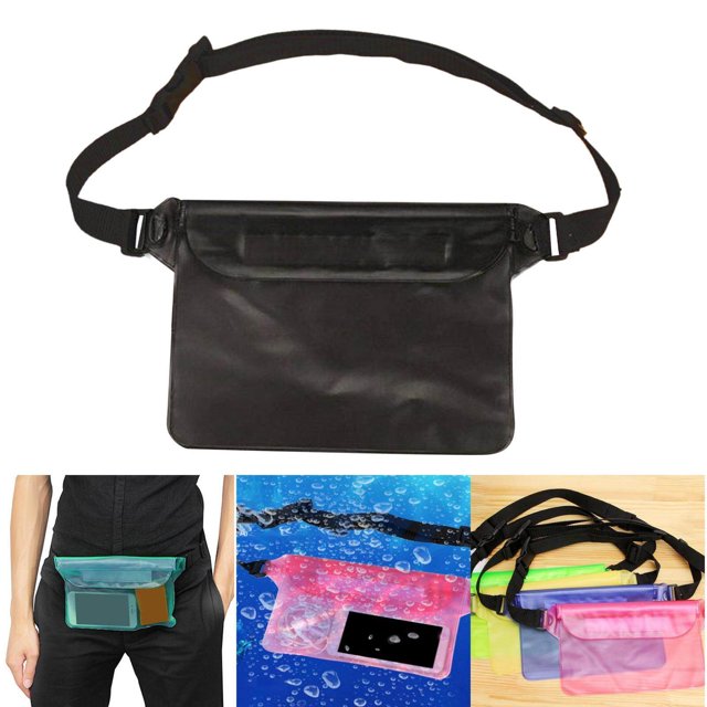pitrice Sac Étanche Natation Sac Sec avec Sangle de Taille Réglable Noir