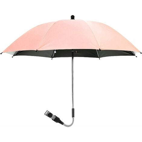 Stroller Umbrella Waterproof 360° Adjustable Rotating Umbrella (Pink)