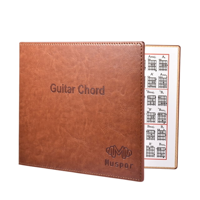 ZLight 6 String Guitar Chord Book Professional Beginner Students Music Playing Practice Books Festival Gift Instrument Accessory brown 23.5*18cm 1Set