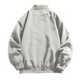 thumbnail image 1 of RXIRUCGD Men's Solid Color Zipper Pocket Thin Jacket Coat, White, Size: M, 1 of 3