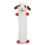 Multipet Plush Lamb Chop Dog Toy with Elongated Body and Squeaker