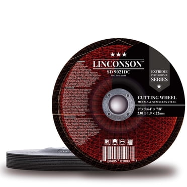 LINCONSON 10 Pack 9” Cut Off Wheel for Metal & Stainless Steel Used On Angle Grinder 9”x5/64”x7/8" Depressed Center Disc (SD 9021DC)