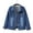 Navy B, variant on PEZHADA Denim Jacket for Women Long Sleeve Jean Jacket Button Up Frayed Hem Shacket with Pockets Navy