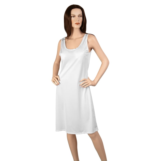 Gemsli Womens Classica Nylon Full Slip with Tiny Lace Cling Free, 36