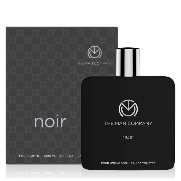 The Man Company Noir Pour Homme Eau De Toilette Perfume For Men 100ml, 3.4 Fl.oz. | Premium Long Lasting Fragrance For Boys - With Lemon, Carnation & Sandalwood Notes | Perfect Gift For Husband