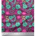thumbnail image 3 of Soimoi Polyester Crepe Fabric Leaves & Peony Floral Print Fabric by Yard 52 Inch Wide, 3 of 3