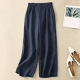 thumbnail image 2 of Trousers High Waisted Nine - Point Loose Inset Hot Pants - Women's Casual Pants, Polyester Blend, Spring - Autumn Wear, Sizes, 2 of 3