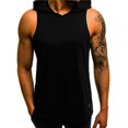 thumbnail image 1 of Mens Slim Fit Sleeveless T-Shirts Hooded Vest, 1 of 3