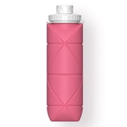 600mL Collapsible Water Bottle Foldable Water Bottle Lightweight Reusable BPA Free Silicone Leak Proof Water Bottle for Hiking Travel Outdoor Sports Running