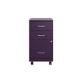 thumbnail image 3 of Space Solutions 18"D 3 Drawer Mobile Metal Organizer Cabinet Midnight Purple, 3 of 8