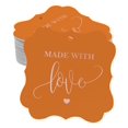 thumbnail image 1 of Inkdotpot Pack Of 100 Made With Love Wedding Paper Tags DIY Craft Bracket Shape Real Rose Gold Foil Hang Tags, 1 of 7