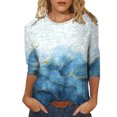 thumbnail image 1 of Pisexur Hauts pour Femmes Grande Taille Blouse à Imprimé Floral Graphique T-Shirts Graphiques à Manches 3/4 Hauts, 1 of 4