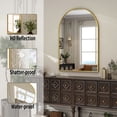 thumbnail image 3 of BEAUTYPEAK 26"x 38" Bathroom Mirror Wall Vanity Arched Mirror, Gold, 3 of 7