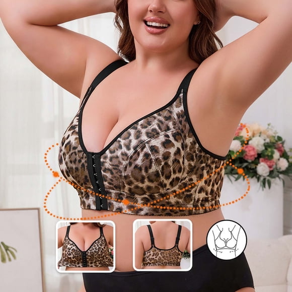 Bra for Casual Wear with Front Closure and Backless Comfort – Seamless Lingerie for All Seasons Adjustable Straps Cup Design Everyday Home/Leisure