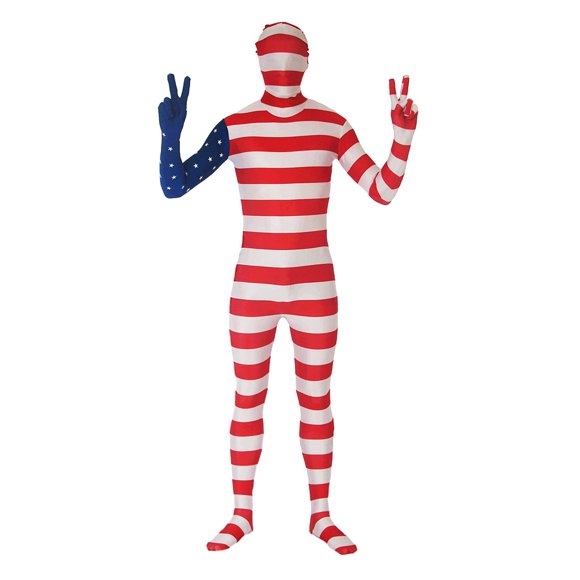 AltSkin Combinaison Intégrale Spandex/Lycra - Design Drapeau du Monde - USA - Grand