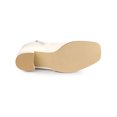 thumbnail image 3 of Unique Bargains Women's Square Toe Side Zip Block Heel Ankle Boots Cream (Size 9.5), 3 of 8