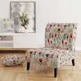 thumbnail image 2 of Designart « Dreamlike Moroccan Floral Fantasy II » Fauteuil d'Appoint Rembourré Rouge à Motif Floral - Fauteuil de Style Cottage pour Salon, 2 of 7