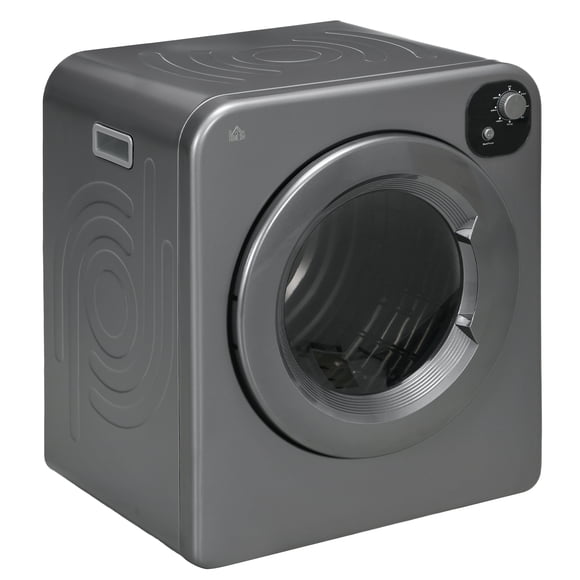 HOMCOM Electric Portable Dryer 1300W 3.22 CuFt Compact Laundry Dryer Grey