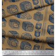 thumbnail image 2 of Soimoi Polyester Crepe Fabric Grains & Fish Food Print Sewing Fabric Yard 52 Inch Wide, 2 of 3