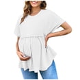 thumbnail image 2 of Weiqiqre Hauts de Printemps pour Femmes Chemises de Maternité Manches Courtes Col Rond Tuniques Hauts Décontractés Babydoll Blouses de Printemps Été Vêtements, 2 of 8