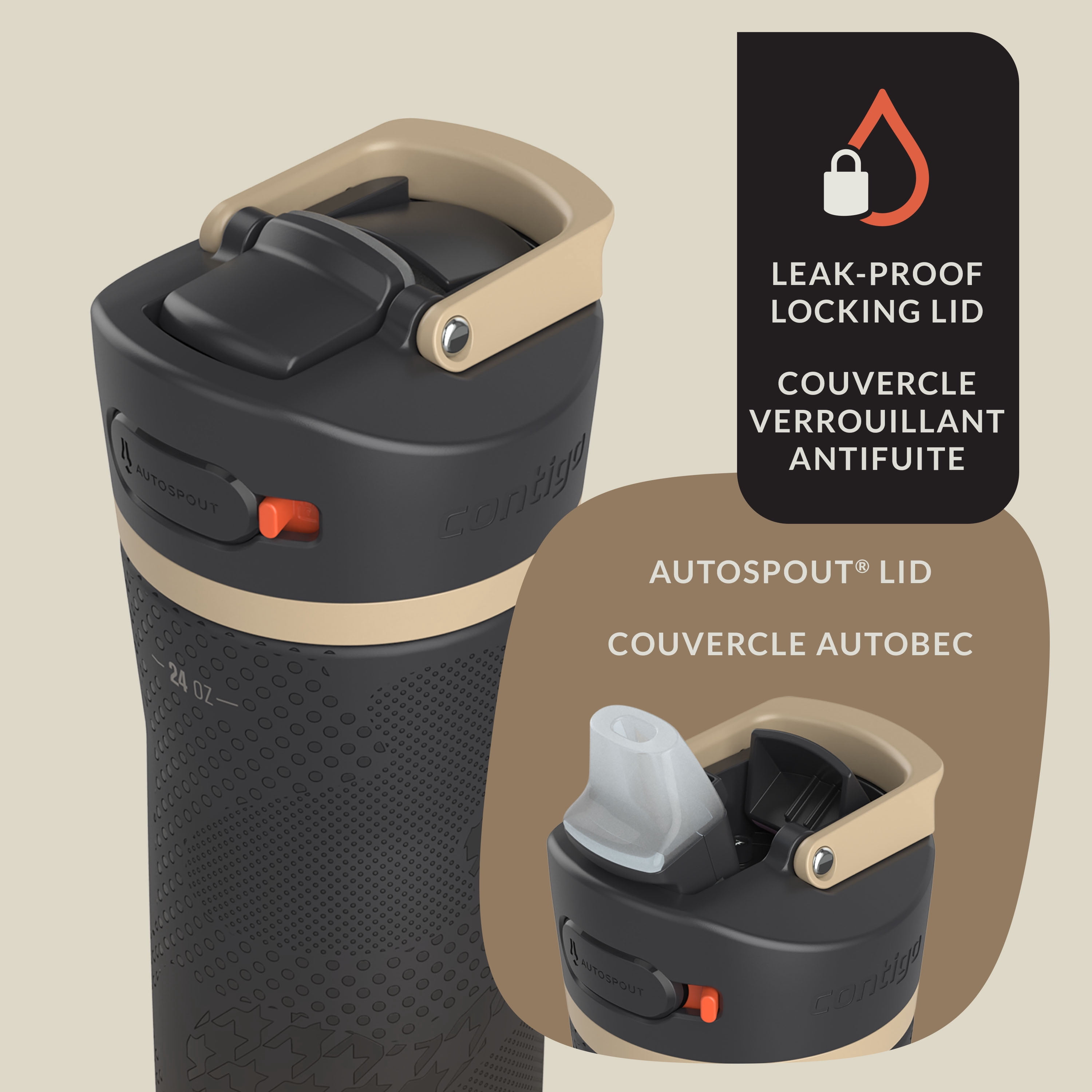 Contigo x Ally Love Ashland Chill 2.0 Stainless Steel Water Bottle with AUTOSPOUT Lid, 24 oz (709 ml)