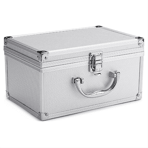 Boîte à outils en mousse Organisateur Valises en aluminium Valise pour -Boîtes à outils de stockage de la boîte à outils à chaud 23X15X12.5Cm,1 * Boîte à outils en mousse, argent