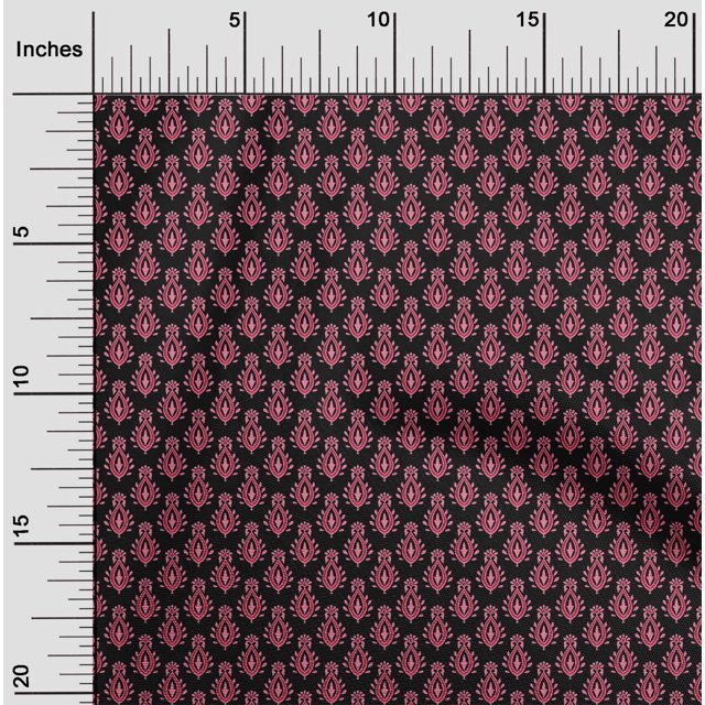 oneOone Viscose Chiffon Fabric Floral Block Print Fabric By The Yard 42 Inch Wide