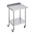 thumbnail image 1 of VEVOR 24 x 30 x 40 Inch Stainless Steel Work Table, Commercial Food Prep Worktable with Casters, Heavy Duty Prep Worktable, Metal Work Table with Adjustable Height for Restaurant, Home and Hotel, 1 of 9