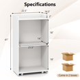thumbnail image 3 of Gymax Ensemble de 2 Supports Podium Roulants Support de Lutrin Mobile avec 2 Tablettes et Roues Verrouillables Blanc, 3 of 9