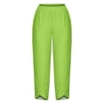 thumbnail image 4 of RXIRUCGD Capris d'Été Confortables et Amples pour Femmes, Couleur Unie, Vert, Taille : S, 4 of 5