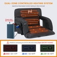 thumbnail image 3 of ABORON Heated Stadium Seats for Bleachers Set of 2, Portable Thicker Padded Bleacher Seat Cushion with Back Support Wide 21 Inch, USB 3 Levels of Heat, 6 Reclining Positions, 3 of 11
