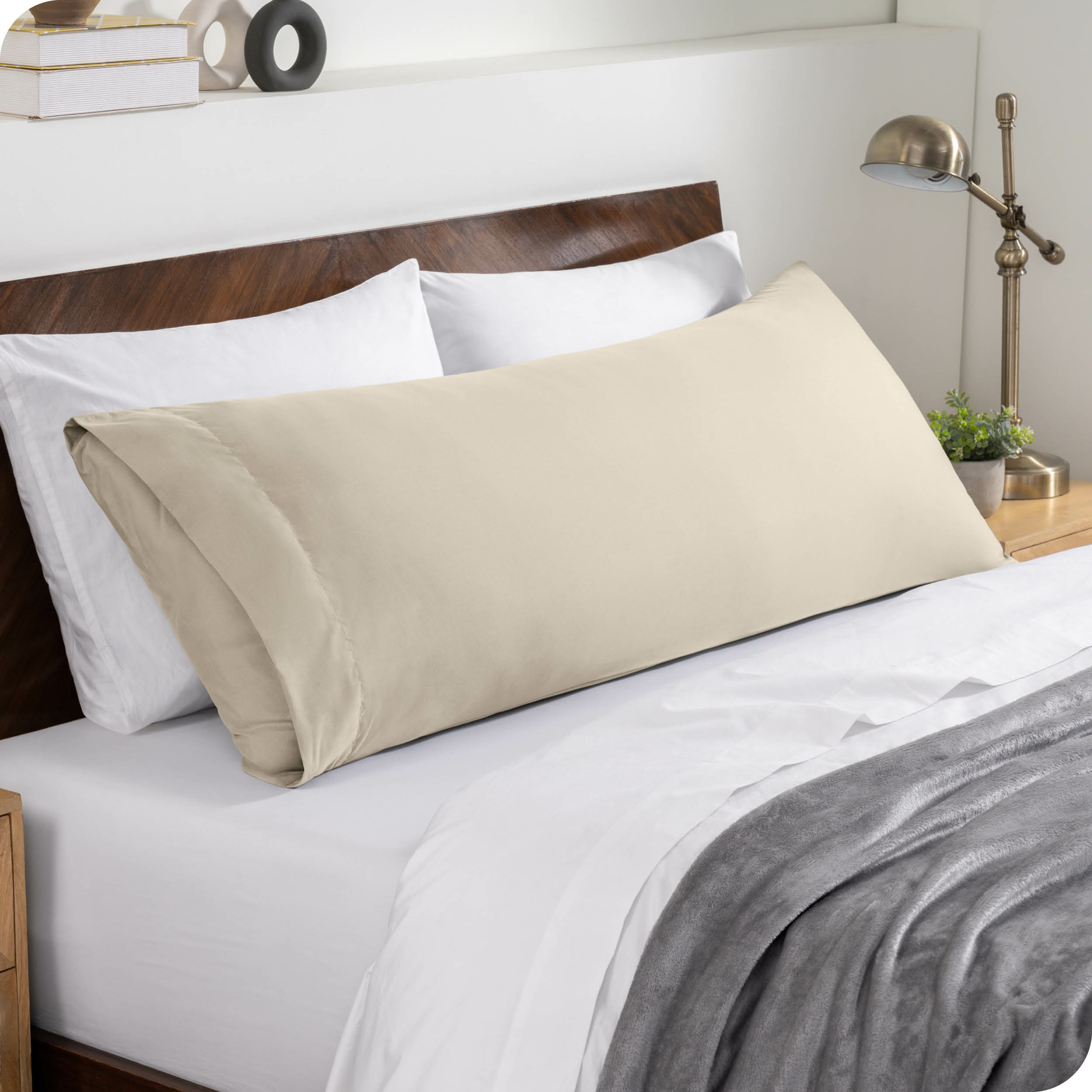 Bare Home Body Pillowcase - Envelope Closure - Ultra Soft - Double Brushed - Sand