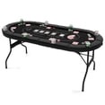 thumbnail image 1 of Gymax 8 Player Foldable Poker Table Portable Folding Texas Holdem Table w/Padded Rail Black, 1 of 10