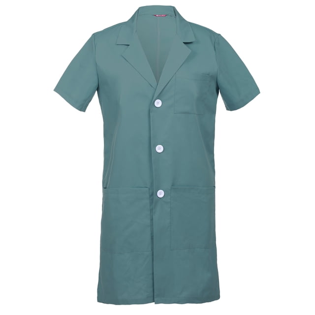 Men's Short Sleeves Lab Coat Laboratory Doctor Workwear