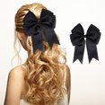 thumbnail image 1 of Iumwxz 6-inch Ribbed Satin Fishtail Double Layered Ribbon Bow Hair Clip For Children's Hair Accessories Hair Clip, 1 of 7