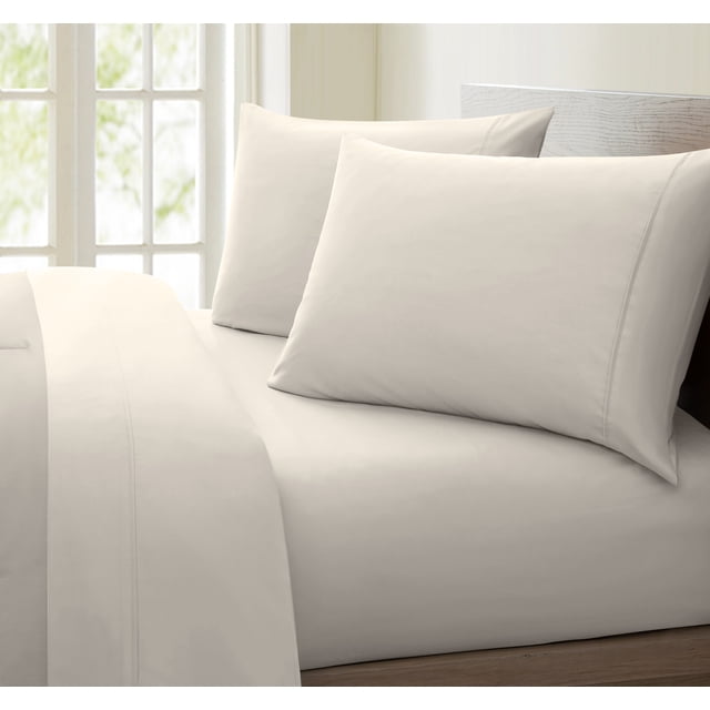 Oxford Collection 600 Thread Count Deep Pocket Egyptian Quality Cotton Solid Sheet Set (King, Ivory)