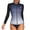 Gradient Gray, variant on Women's Long Sleeve Rash Guard Sun Protection Zipper Gradient Swimsuit Top