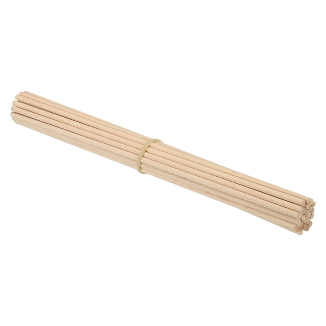Unique Bargains 3/16 x 12 Inch Dowel Rods Wood Sticks Unfinished Wooden Dowel Rods Round Dowels Sticks 25 Pcs
