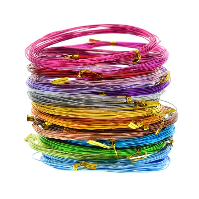 GUOOL 24 Pcs 5M Fil d'Aluminium Flexible Corde à Armature Douce 0.8mm Multicolore Artisanat