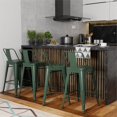 thumbnail image 2 of Simpli Home Rayne 24" Industrial Metal Counter Stool in Sage Green (Set of 4), 2 of 9