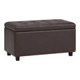thumbnail image 4 of SIMPLIHOME Cosmopolitan 34 inch Wide Rectangle Lift Top Storage Ottoman in Upholstered Chocolate Brown Tufted Faux Leather, Footrest Stool, Coffee Table for the Living Room, Bedroom and Kids Room, 4 of 8