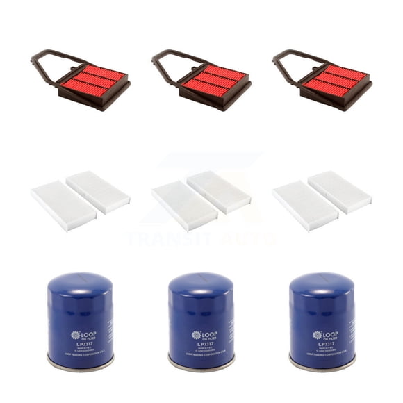 PUR 3x Air + 3x Cabin + 3x Engine Oil Filter (9 Total) Kit for Car Honda Civic Acura EL KFM-101538